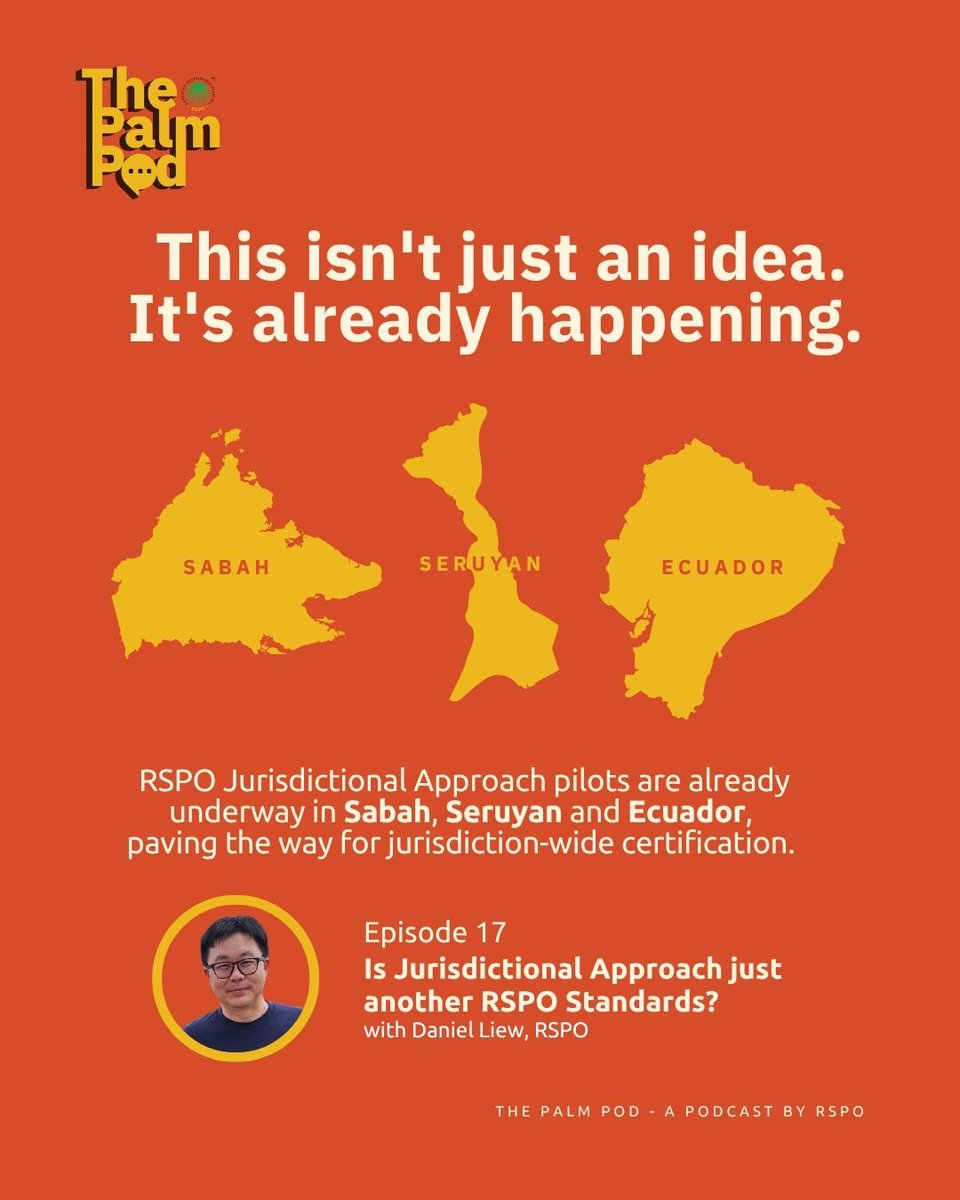 RSPOtweets's tweet photo. The RSPO Jurisdictional Approach (JA) is already well underway. But what does that mean in practice?

Episode 17 of #ThePalmPod with Daniel Liew explores how the JA drives sustainable palm oil through jurisdiction-wide collaboration.

Listen: https://t.co/eQgLxIXIWw https://t.co/js16RL1bNT
