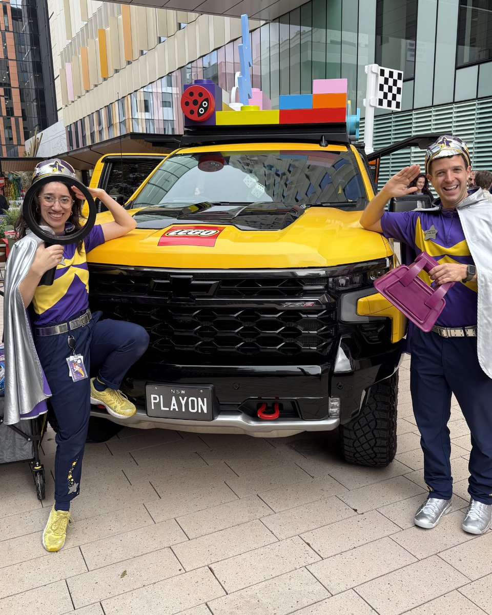 Starlight_star's tweet photo. What rolled in on four wheels and delivered pure joy? The LEGO Brick Brigade ⭐💜 The Starlight Express Room was buzzing with creativity and excitement thanks to a visit from the incredible LEGO Brick Brigade Truck, in celebration of World Day of Play. https://t.co/aIxAZsuFpH