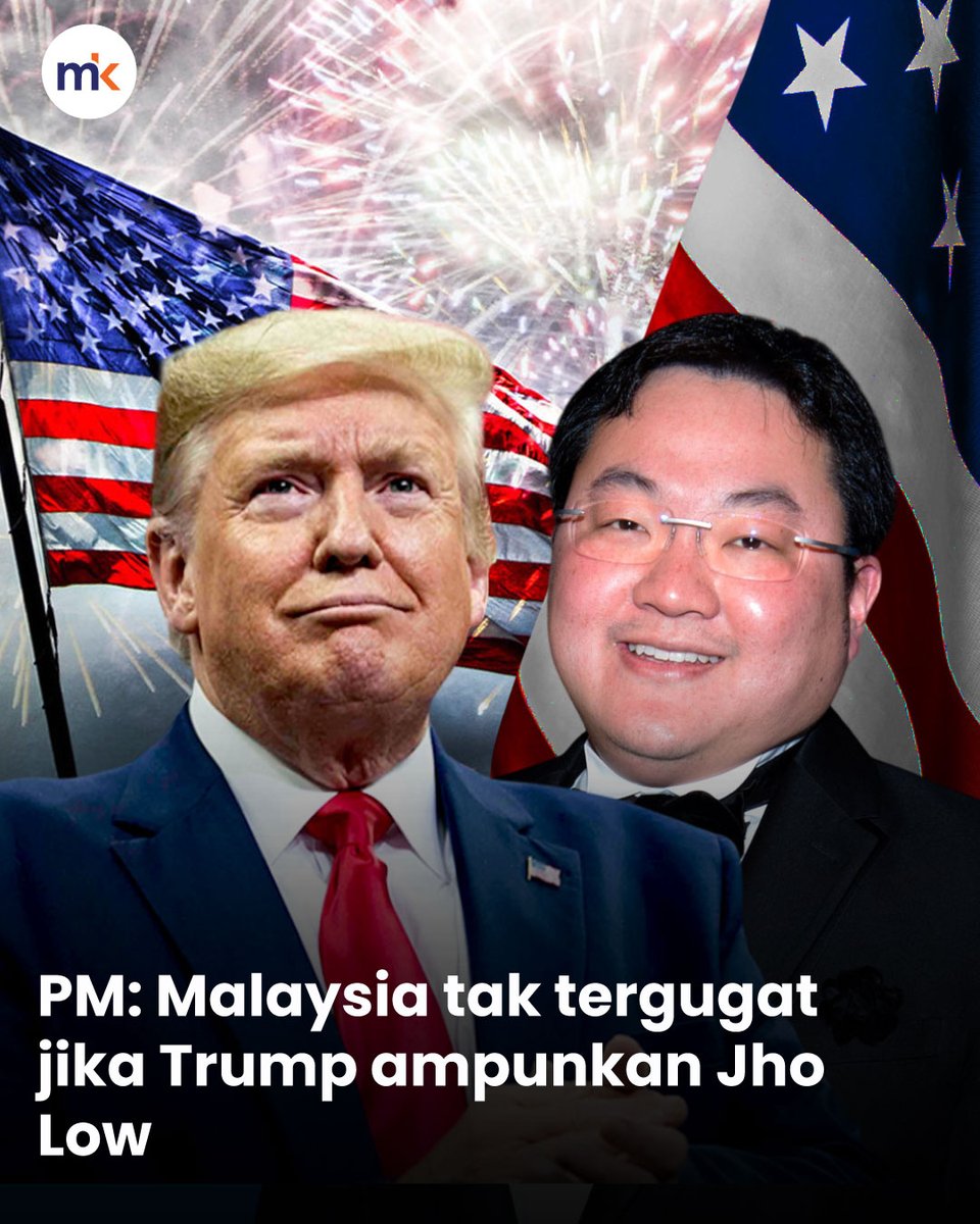 mkini_bm's tweet photo. Malaysia kekal dengan pendirian bersandarkan proses perundangan terhadap Low Taek Jho atau Jho Low, walaupun terdapat laporan berkemungkinan ahli perniagaan dalam buruan itu menerima pengampunan daripada Presiden Amerika Syarikat (AS) Donald Trump, esok.

Perdana Menteri Datuk Seri Anwar Ibrahim berkata sebarang keputusan oleh AS berhubung perkara itu adalah urusan negara berkenaan, namun pendirian Malaysia tidak akan terjejas.

“Pendirian Malaysia jelas, kita ikut jalur hukum. Itu soal keputusan negara Amerika Syarikat, urusan mereka.

"Tapi pendirian kita tidak terpengaruh, terganggu atau tergugat oleh keputusan Amerika Syarikat,” katanya.

Berita penuh: https://t.co/BN9uviYyhg