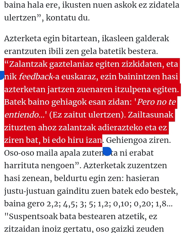 markelgg_98's tweet photo. Irakaslea: “Motxila leku jakin batean utzi, mugikorrak erabiltzea debekatuta dago”.

Ikaslea: “¿Le habeis entendido algo?”.

Euskarazko zuzentzaile baten testigantza Argia|n. Matematiketan kenketak egiten ez jakitea bezala: 0 patatero. Bazen garaia. https://t.co/utFfzMlvMu