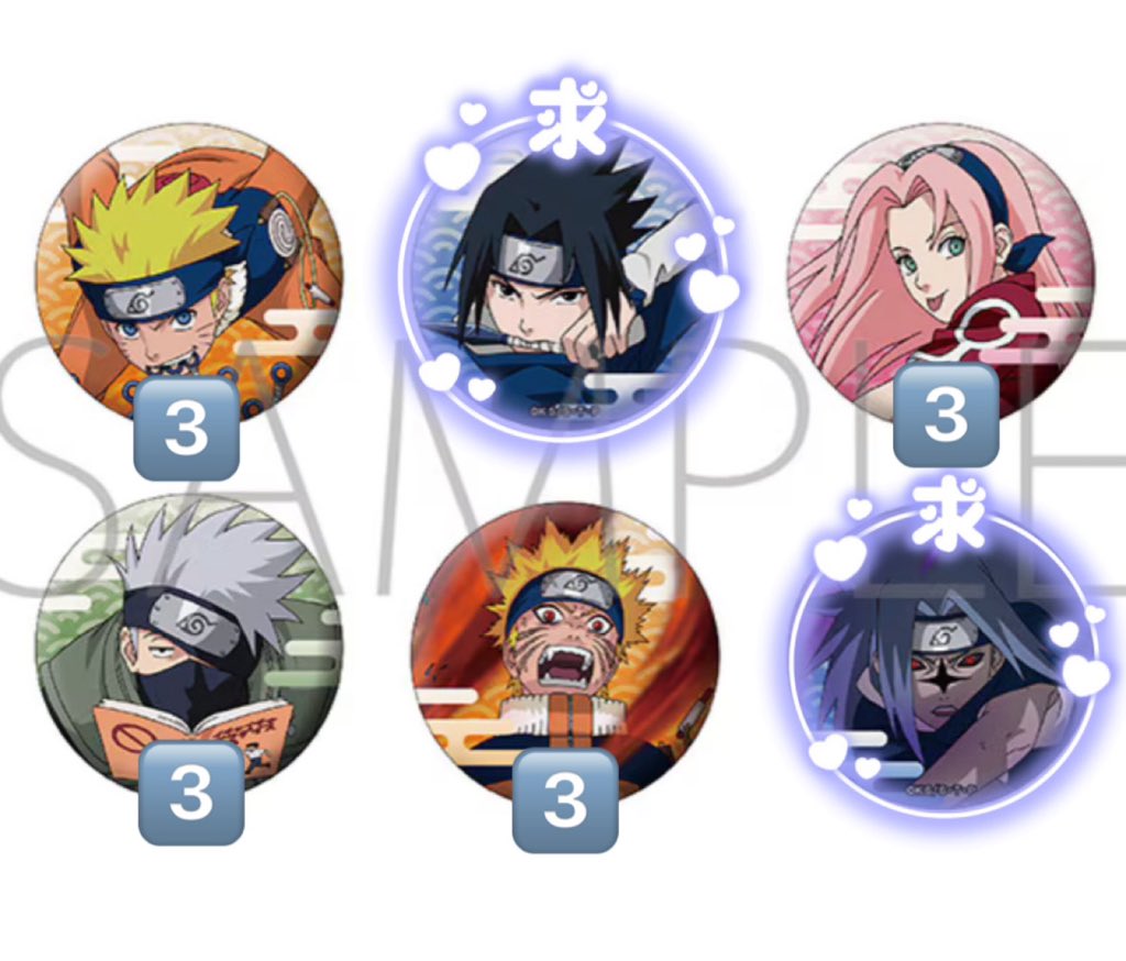 aqi1uq's tweet photo. @li 【交換】NARUTO ナルト キャラバッジコレクション -NARUTO 72 series- Vol.1

【譲】ナルト2種、サクラ、カカシ

【求】同種サスケ

3BOX予約済。梅田にて手渡しまたは郵送希望です。検索からでもお気軽にお声掛けください。 https://t.co/f084aNL3E9