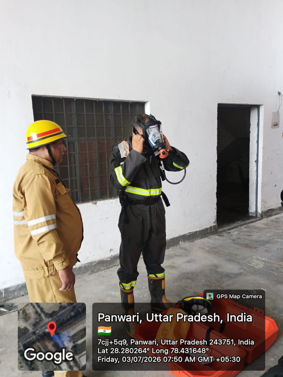 sambhalfire's tweet photo. आज दिनांक 03.07.2026 दिन शुक्रवार को पुलिस महानिदेशक F&amp;ES महोदय, के आदेशानुसार जनपद संभल के समस्त फायर स्टेशनों पर कर्मचारियों द्वारा साप्ताहिक फायर ड्रिल  व फायर उपकरणों के रख-रखाव का अभ्यास किया गया। https://t.co/FfKGPjIFyP