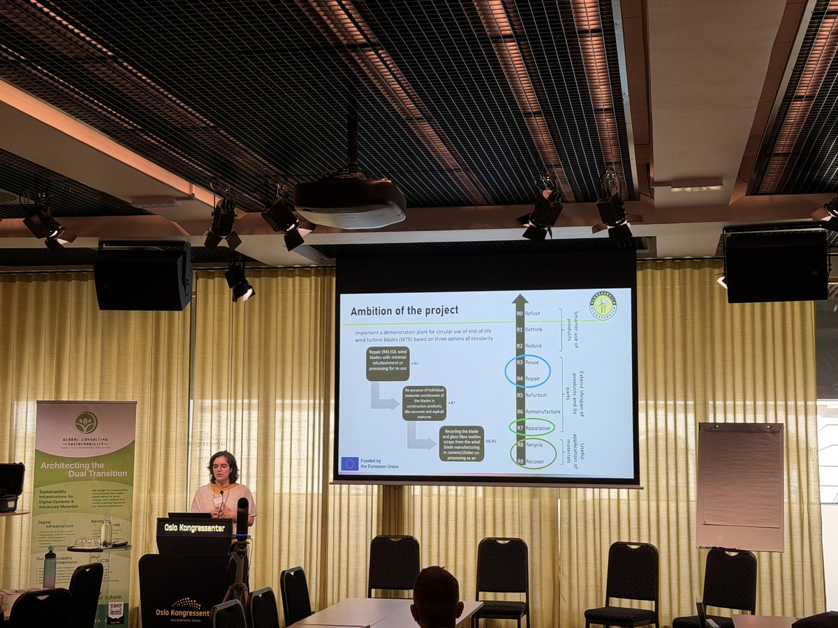 blades2build's tweet photo. 🤝 Collaboration, knowledge exchange, and cross-project synergies are essential for accelerating Europe's circular transition. 💡

🎆 BLADES2BUILD was proud to participate in the Global Consulting Sustainability AS event, "Circular Economy for Advanced Construction Materials: Research Results and Pathways to Large-Scale Industrial Application," by our project Coordinator Ana Teresa Lima/DTU , where the project was presented to an audience of researchers, industry leaders, policymakers, and innovation stakeholders. 🎇

📍 In addition to showcasing our innovative approach to transforming end-of-life wind turbine blades into valuable construction materials, BLADES2BUILD actively contributed to the panel discussion, sharing perspectives on the challenges and opportunities for bringing circular construction solutions from research to large-scale industrial implementation.

🔔 The event also offered an excellent opportunity to strengthen connections with fellow European initiatives, including CIRCULess and Plastics2Olefins.

Exchanging experiences, discussing complementary approaches, and exploring future collaboration opportunities are key to maximizing the impact of EU-funded research and accelerating the transition towards a more sustainable and circular economy.

👏 A big thank you to Global Consulting Sustainability AS for organising this inspiring event and to all participants for the engaging discussions. Together, we are building stronger partnerships and driving innovation towards a more circular future. 🌍♻️

#blades2build #windenergy #europeanunion #horizoneurope #innovation #project #energy #circulareconomy #recycle #reuse #repurpose #composites #decarbonisation #europe #europeancommission #sustainability #industry