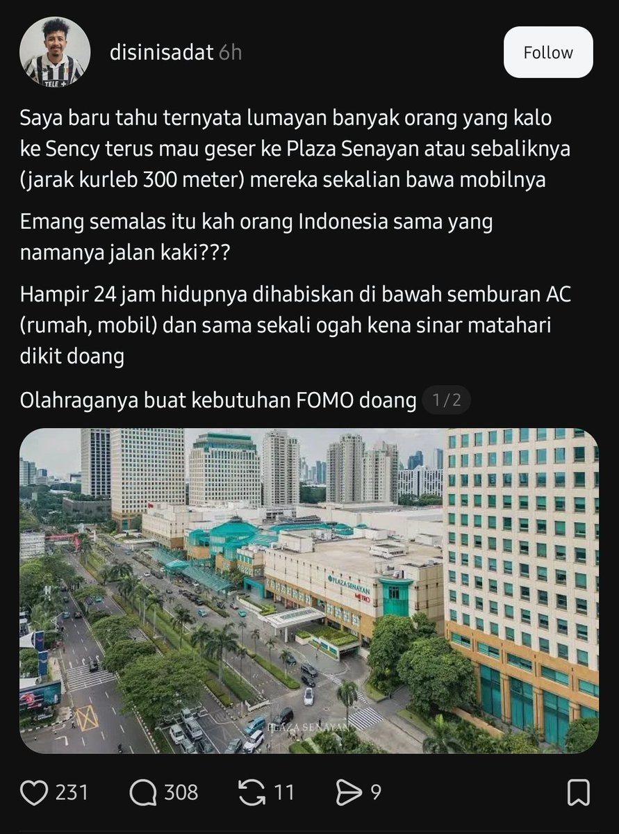 entalpih's tweet photo. Orang twitter kira macet di asia afrika karena orang menyebrang sency-ps 

Ternyata https://t.co/HTnrgCDqGW