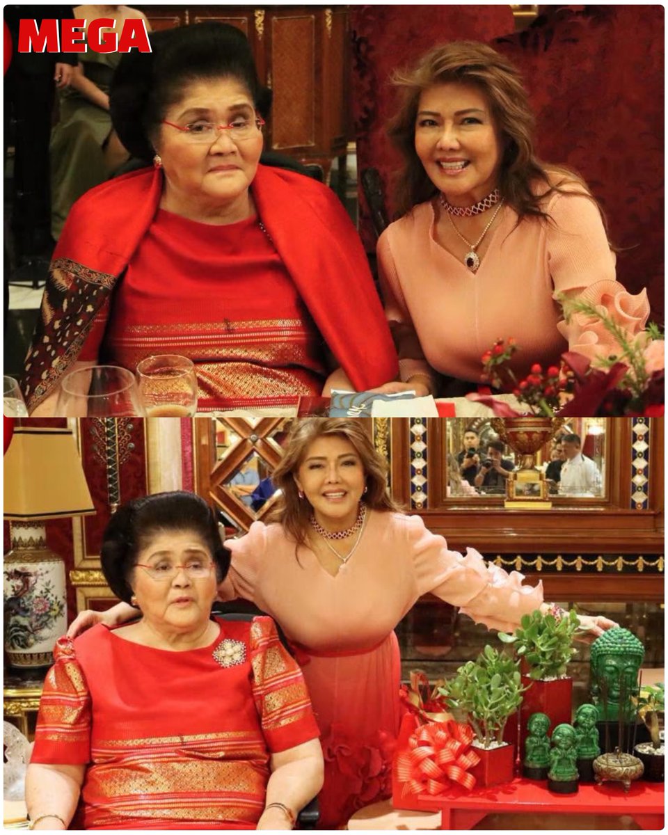 MegaKapamilya's tweet photo. IMEE, BINATI ANG INA NIYA! 🎂❤️
Nagbahagi si Senadora Imee Marcos ng mga larawan mula sa pagdiriwang ng ika-97 kaarawan ng Ina niyang si Imelda Marcos.
"Happy 97th, Mommy Meldy!" pagbati ni Imelda sa Ina niya.
#MEGAkapamilya #ImeeMarcos #ImeldaMarcos https://t.co/d4AwveZC4x