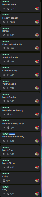 GatorGamesOLD's tweet photo. me and @gavin_is_back got around to compiling a list of everything that is wrong with the characters in the rewrite (what is unreleasable!) and .... well.. we are at a total of 168 issues, being either missing actions, bugged actions, etc. 2 characters are not even in the game!💀 https://t.co/6ArtDLs5Hh