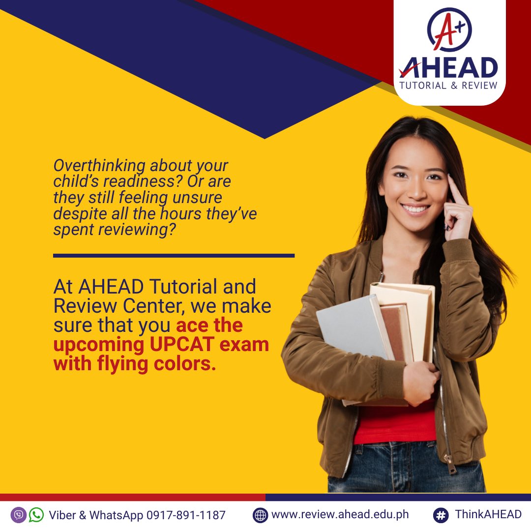 ahead_review's tweet photo. The closer the UPCAT gets, the easier it is to overthink, get stressed, and even question yourself if you’re actually prepared. 😓
The countdown to UPCAT has already begun. Secure your slot with us now. 📩
Visit us at https://t.co/uMifOrL7Po
#AHEAD #AHEADTutorial #ThinkAHEAD https://t.co/PJZ5bwjd5F