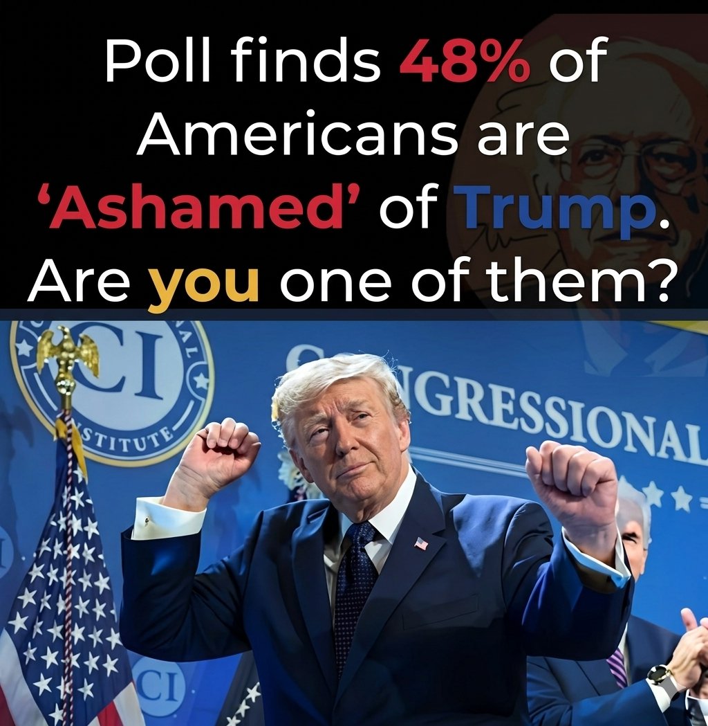 HazelLiaqa4848's tweet photo. 🚨American ashamed of Donald Trump..

Are you one of those 48% Americans?
A)yes
B)no https://t.co/SY0hAGqGa8