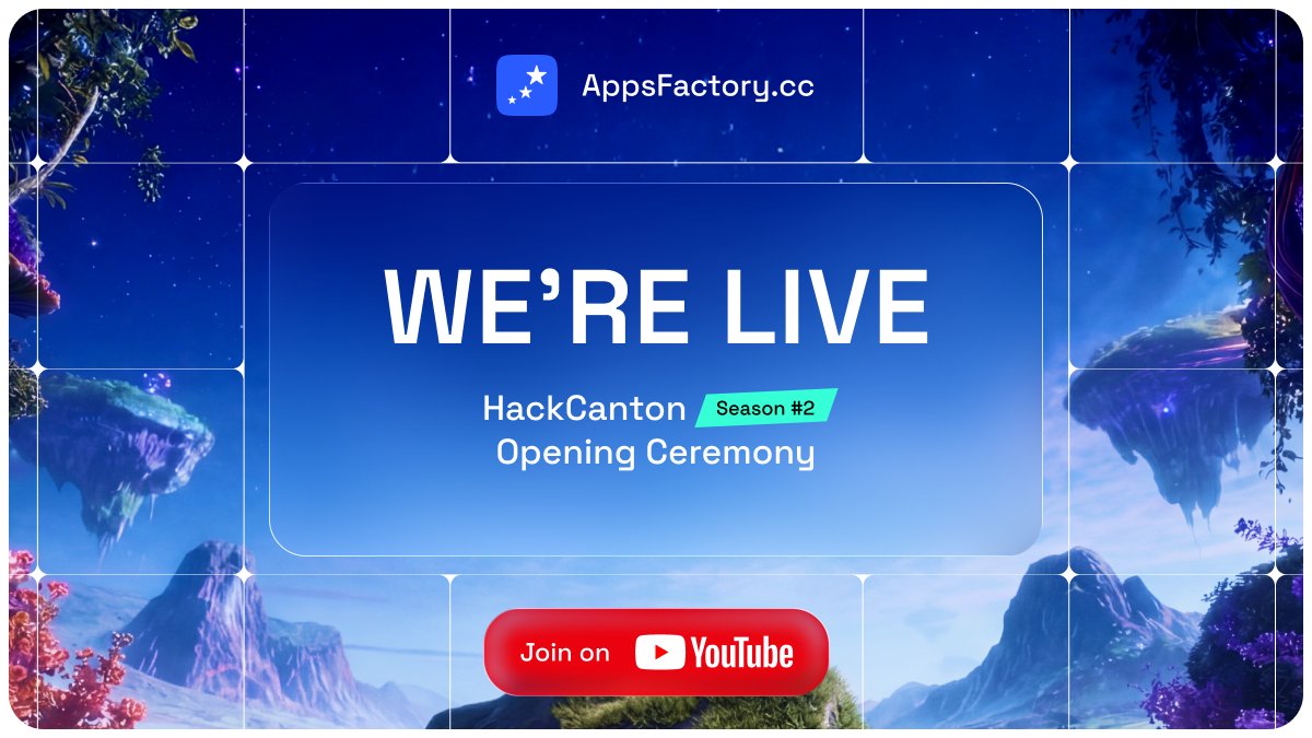 appsfactory_cc's tweet photo. 🔴 WE’RE LIVE — #HackCanton S2 Opening Ceremony

Season 2 starts now.

Join us for the full builder briefing:

• tracks
• rules
• platform flow
• timeline
• prizes
• partner bounty lanes
• Q&A

🎥 Watch now:
https://t.co/uI0aomhdzN

Build on Canton with us 👇
https://t.co/J43Uhv2jAw