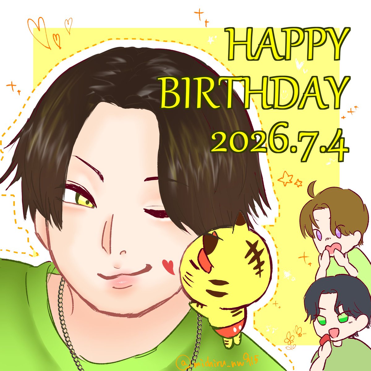 michiru_nw915's tweet photo. まっすー誕生日おめでとう🎂🎉
ますます素敵な1年になりますように💜💛💚

#増田貴久
#増田貴久誕生祭2026
#1年に一度の魔法特別な日 https://t.co/k6wp0tM2QD