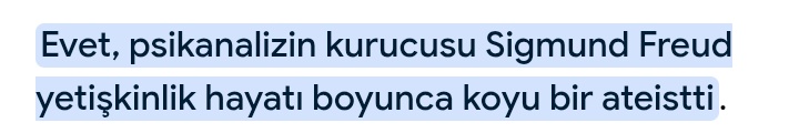 KalpakHalk's tweet photo. Psikoloji biliminin kurucusu Sigmund Freud, koyu bir Ateist'ti.

Psikoloji biliminin kurucusu Sigmund Freud'a göre insan, doğası gereği biyolojik ve içgüdüsel dürtülere sahip bir hayvandır. Sadece gelişmiş bir beyni vardır o kadar. https://t.co/hIzH6b2DcC
