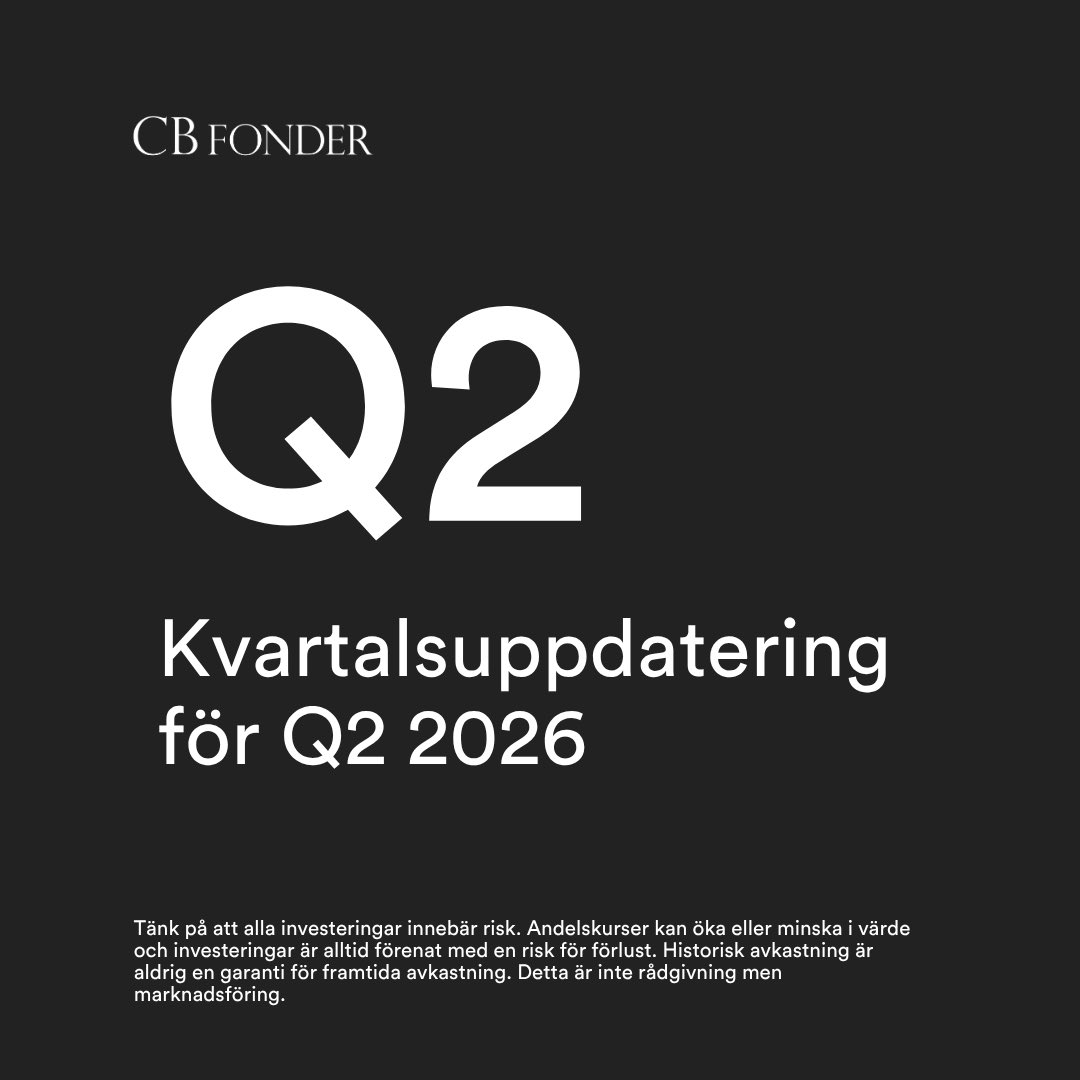 cbfonder's tweet photo. Q2-rapporterna är ute!📝

🇪🇺 CB European Quality Fund: +18,8 %
⭐ Bäst: ASML, ASM Intl, ABB
↘️ Sämst: Konecranes, Novartis, AstraZeneca

🌍 CB Save Earth Fund: +14,3 %
⭐ Bäst: ABB, Watts Water, Schneider Electric
↘️ Sämst: Monolithic Power, Mueller Water, Installed Building Prod https://t.co/RqwULn9gUZ