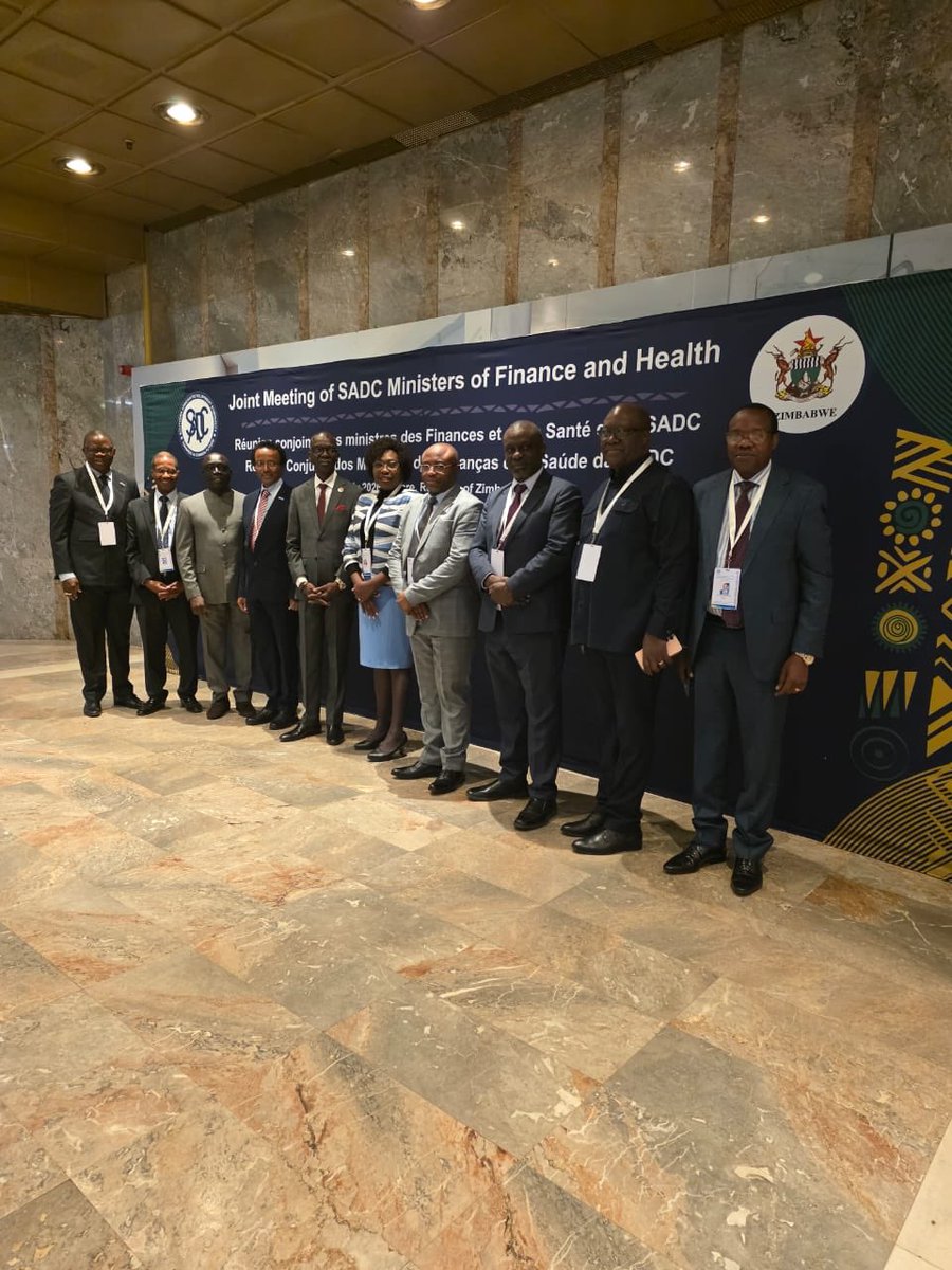 KasoloFrancis's tweet photo. Proud to join @WHOAFRO RD Pr Janabi &amp; colleagues WHO Representatives from countries neighbouring DRC at the SADC Ministers of Health &amp; Finance Meeting in Harare. Discussions focused on strengthening Ebola readiness &amp; building resilient health systems. #SDG3 @WHOEthiopia https://t.co/vfY0e5nvmh