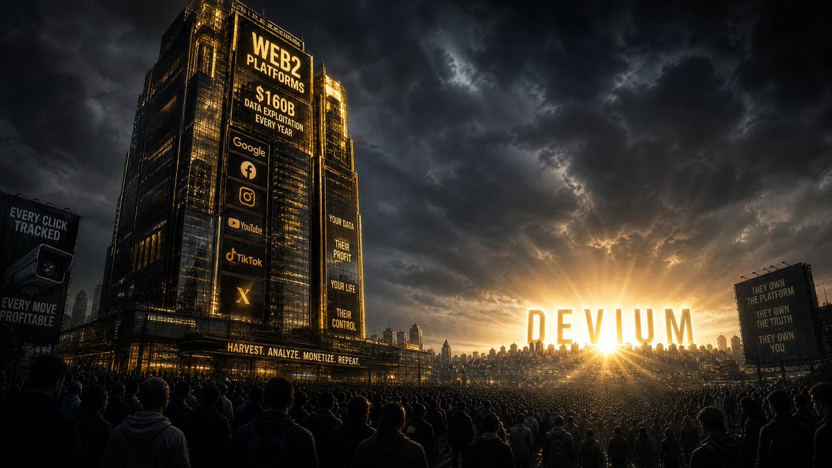 Deviumvip's tweet photo. Web2 platforms made $160B+ in 2025 from your data. How much did you get? Exactly. $0. #Web2Bottleneck https://t.co/UCh4IPi6HV