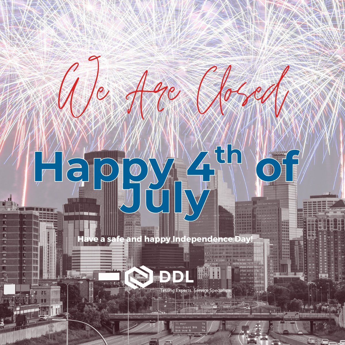 DDLIncorporated's tweet photo. DDL is closed today, Friday, July 3, in observance of Independence Day. Proudly celebrating the values that guide our work every day.

Wishing everyone a safe, happy, and relaxing holiday weekend!
#IndependenceDay #MedicalDevices #Pharmaceuticals #PackagingTesting https://t.co/JKzLL3FnVZ