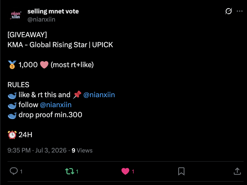 jjulyfish's tweet photo. @nianxiin for #CORTIS - KMA global rising star award https://t.co/JxVA3DEAYw