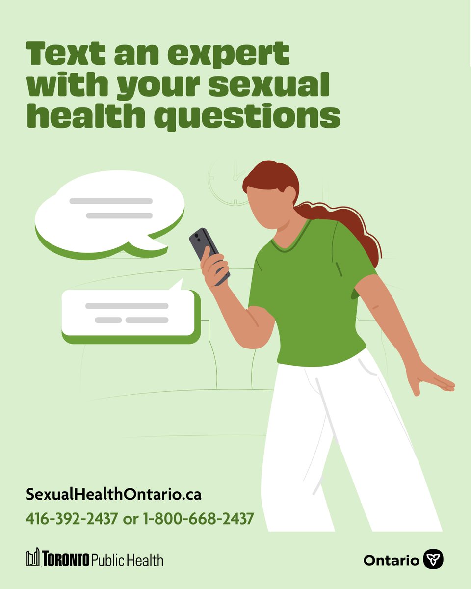TOPublicHealth's tweet photo. Sex ed on social media isn’t always accurate.
Talk to an expert.
The sexual health counsellors at Sexual Health Infoline Ontario give real answers. No judgment.
Call or eChat, 7 days a week.
Learn more: https://t.co/MAIWRkcvow
#SHILO https://t.co/beWL3CQAef