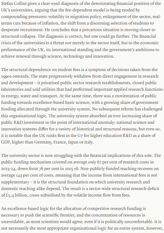 LukeBMM's tweet photo. Much this week re Exeter University and the sector's financial crisis.

Resharing some of my recent thoughts on this issue and implications for UK govt's broader economic policy (serious).

We're structurally dependent on UK HEIs but undermine them.

https://t.co/TxihqgITLT https://t.co/5KbPg3RIIg