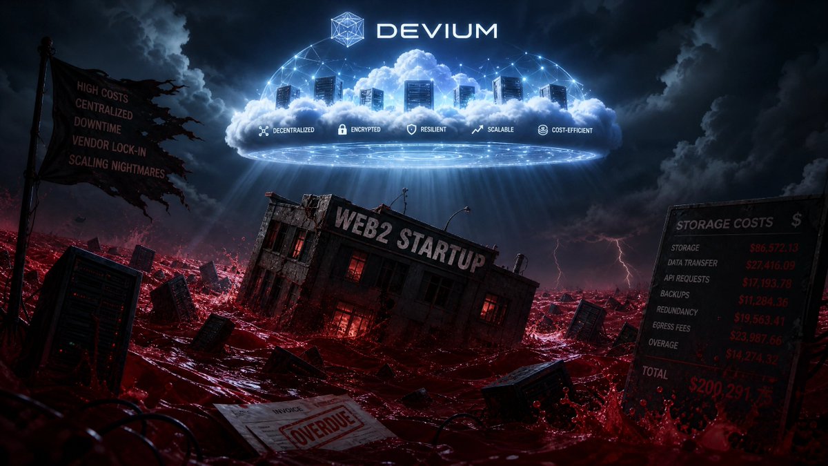 Deviumvip's tweet photo. High storage costs and compliance hurdles are killing Web2 startups. Devium’s decentralized infrastructure offers a way out. https://t.co/YASx66RoUP