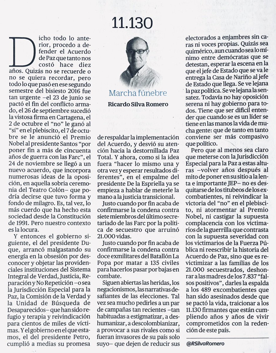 VLADDO's tweet photo. Otra vez, @RSilvaRomero da en el clavo. — Lectura obligada en @ELTIEMPO https://t.co/02cQbtcH23