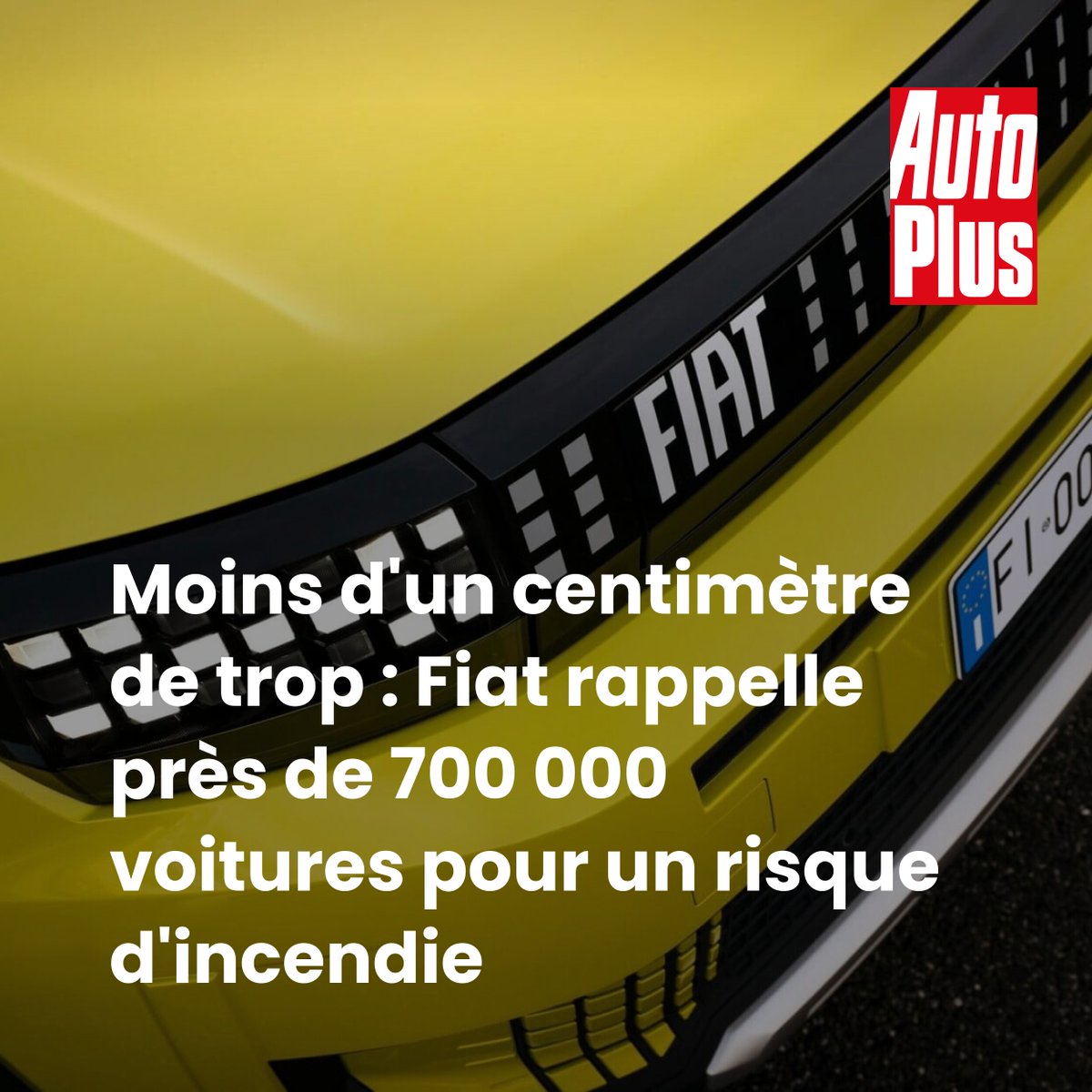 AutoPlusMag's tweet photo. Fiat rappelle les 600 et Grande Panda en raison d'un risque d'incendie lié au système hybride 48 V. Près de 700 000 voitures sont concernées.
➡️ https://t.co/vFYkFOBXXY https://t.co/clLWsUsEvI