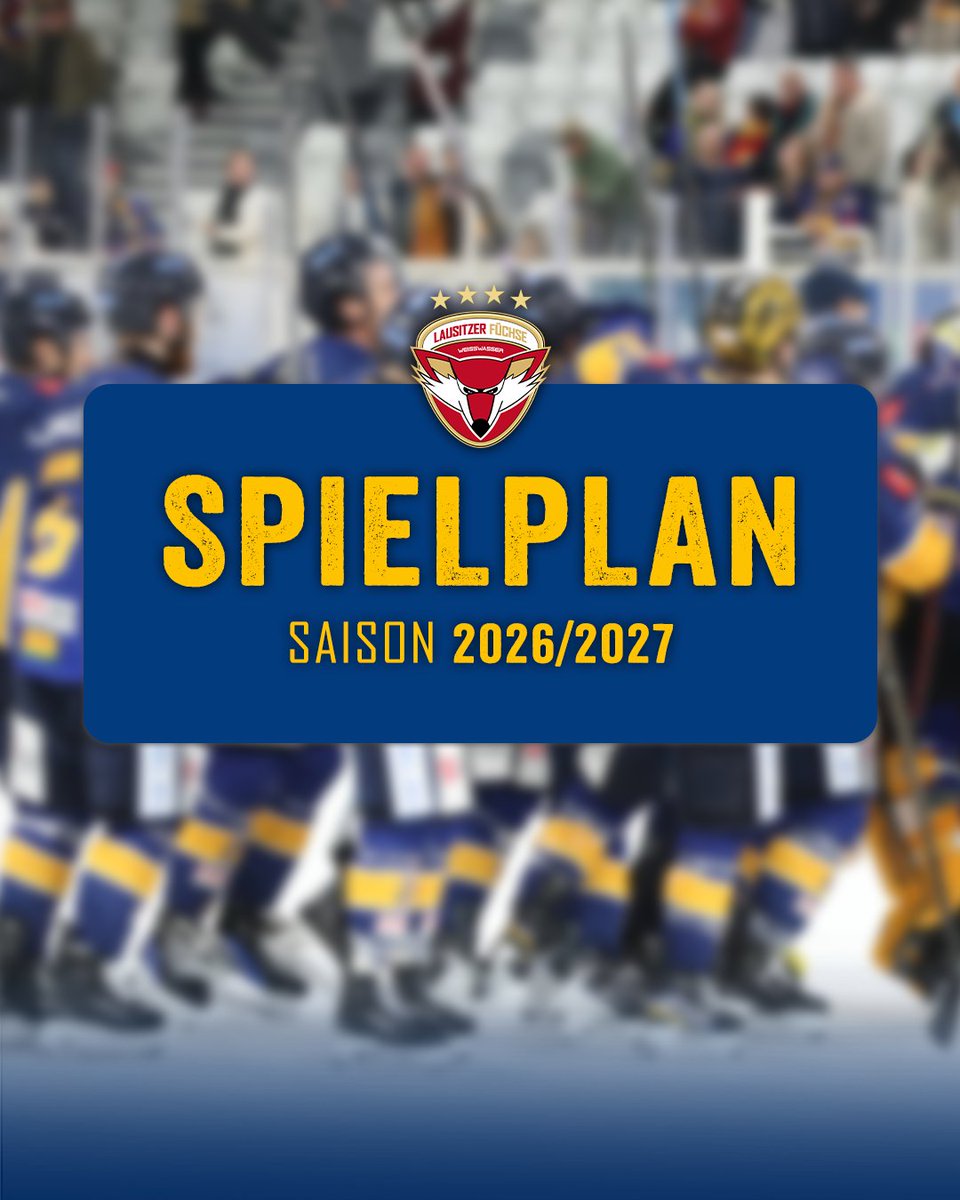 lausitz_fuechse's tweet photo. Der Spielplan für die DEL2 Saison 2026/2027 ist da 🦊🏒💙💛
Mehr dazu auf unserer Website https://t.co/op0ZLkc9uM
#lfx #lausitzerfüchse #weißwasser #hockeytown #eishockey #FoxNews #Del2 #spielplan #update https://t.co/5bBIfhHaX0