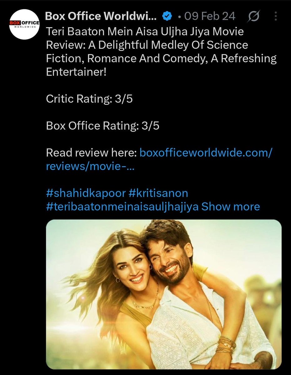 Oye_Jahazi's tweet photo. Bhai you should be the last one to give review 😭

5 star to Dunki 
4 star to O Romeo

😭😭😭🙏 https://t.co/3rTzHYbmAT