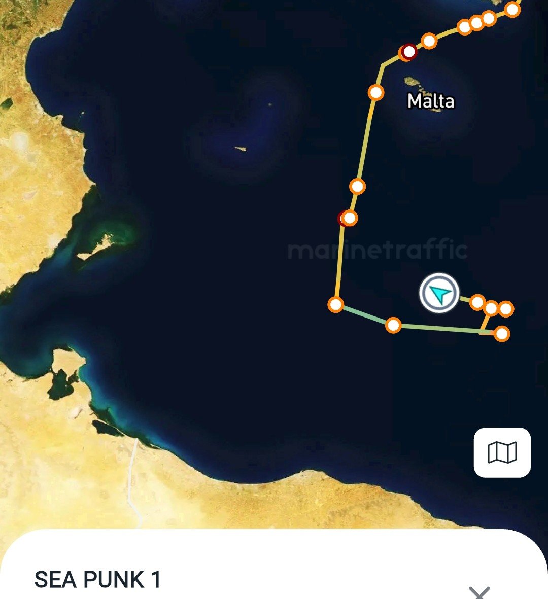FoundlingOne's tweet photo. Just northeast of Tripoli is Sea Punk 1 ready for rendezvous with the smugglers. The NGOs report it as heroic rescues of women and children under rough sea conditions... https://t.co/R7bbHkYOBG