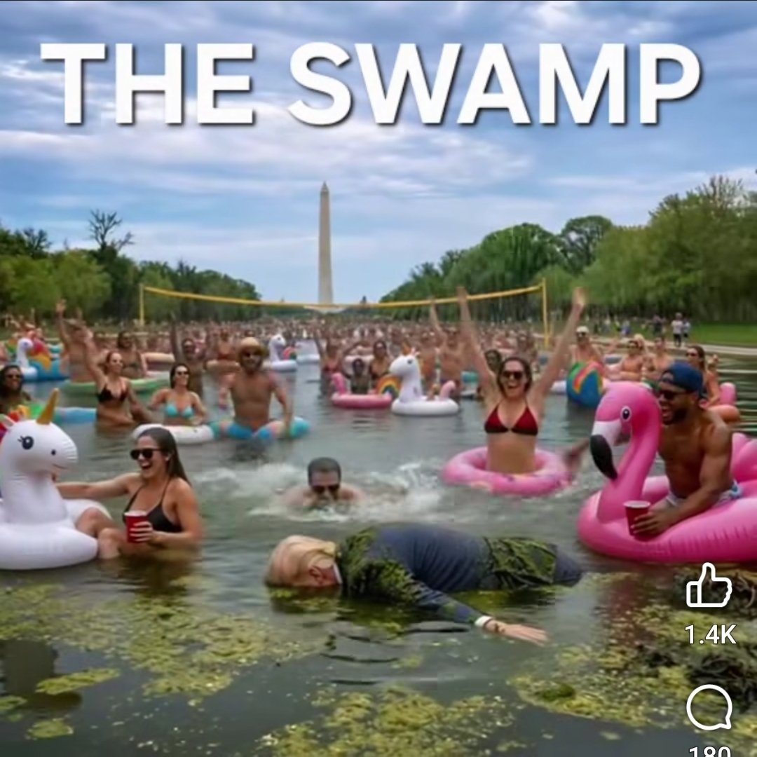 ElizabethR88585's tweet photo. @WhiteHouse @POTUS LMFAO! HOW'S THE REFLECTING POOL WORKING OUT FOR TOMORROW? https://t.co/qg6rEl1rEq