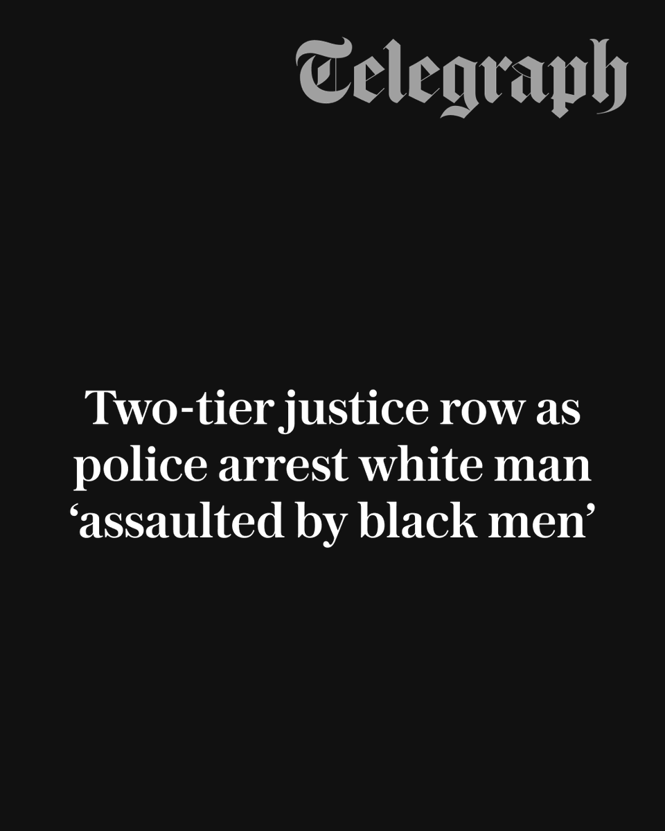 Telegraph's tweet photo. Britain’s second-largest police force has been accused of carrying out two-tier justice after a white man was arrested after being assaulted by several black men.

West Midlands Police (WMP) is facing calls to release full footage of the incident, which happened in Birmingham on June 21.

🔗:https://t.co/MjU1ndD9e9