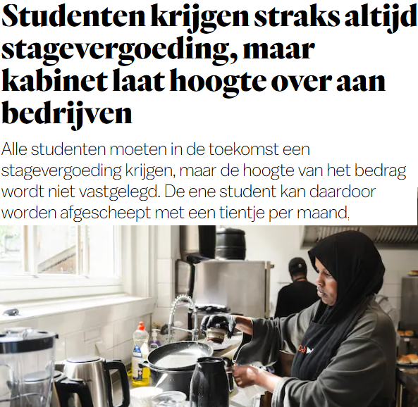 Matthijs85's tweet photo. Zónder minimumbedrag is dit natuurlijk een dode mus! https://t.co/RXkkak47Vo
“In Frankrijk is er al een minimumbedrag, daar nam het aantal stageplekken juist toe.” #stagemanaged https://t.co/iCzgkW96jL