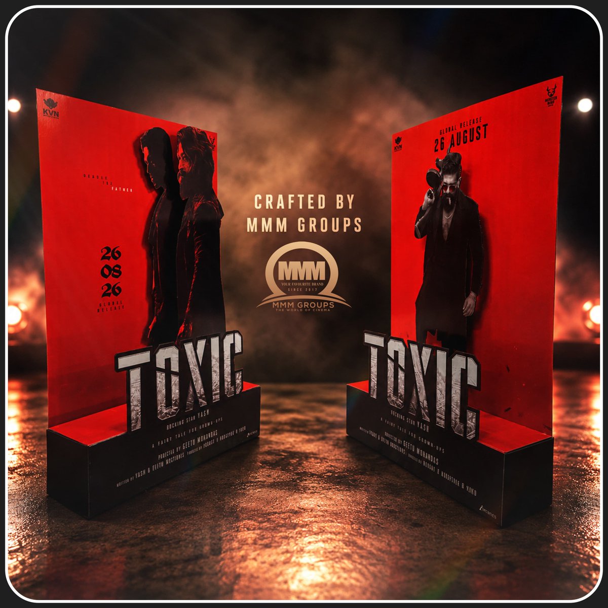 mmmgroups's tweet photo. 🔥 #TOXIC #Standee Campaign Begins! 🔥
Proudly crafted by #MMMGroups
The exclusive #3DToXIC and #ToXICStandees are on their way to theatres and malls across India!
🌍 Worldwide Release: August 26, 2026
#ToXIC #ToXICStandee #ToXICStandees #3DToXIC #3DStandee #ConceptualStandee #MoviePromotion #TheatrePromotion #MallPromotion #CinemaMarketing #PanIndia #MMMGroups #MovieMarketing #ComingSoon