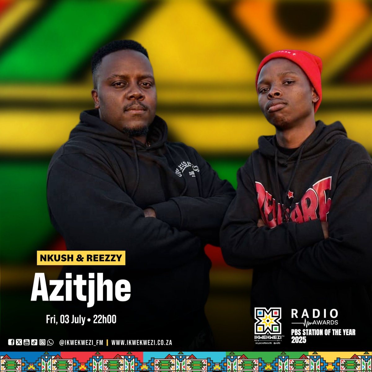 Ikwekwezi_FM's tweet photo. 📌 #Azitjhe | DJs at Play
🎙️Thobile Pofu
📆 Fri, 03 July
#UmkhanyoNgowakho
📻90.6-107.7
📱 https://t.co/7Rb5HTCkOd
💻Stream | https://t.co/OrmPWTGJv5 https://t.co/BhPK1fPujl