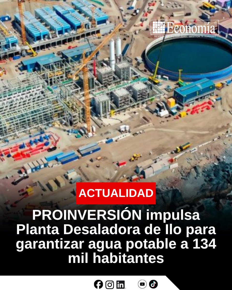 EconomiaRevista's tweet photo. 💧 Moquegua da un paso clave hacia la seguridad hídrica.

#Moquegua #Ilo #PlantaDesaladora #AguaPotable #Infraestructura #SeguridadHídrica #PROINVERSIÓN #Desarrollo #Inversión #Perú

https://t.co/TQvSZVGfgH https://t.co/YR9KB7B40A