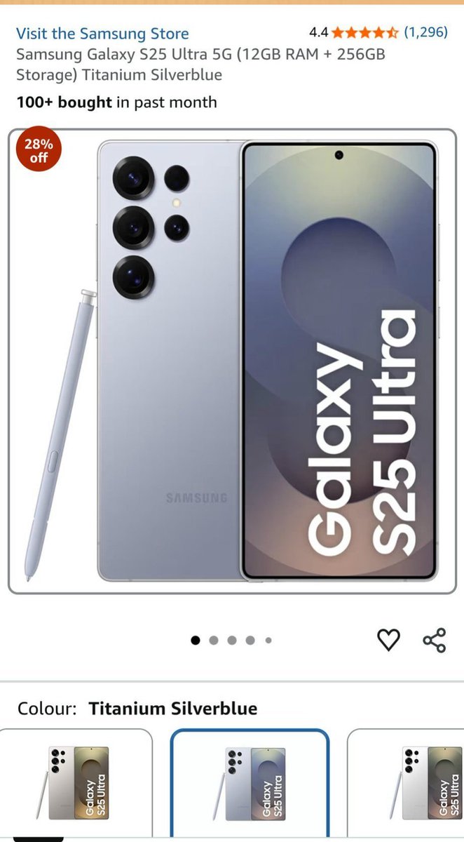 VTanwar47148's tweet photo. @stufflistings B. The Processor

That's what I like the most in the Samsung Galaxy S25 Ultra 

#AmazonPrimeDay4 #GalaxyS25UltraDay4 https://t.co/lxVmkzuvZ2