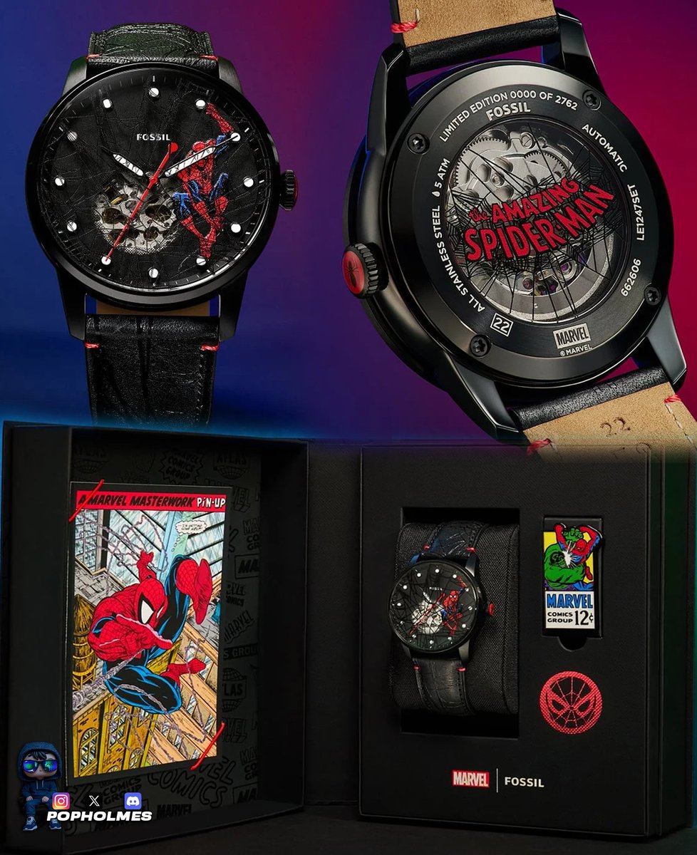 pop_holmes's tweet photo. Preorder limited Marvel Fossil Spider man and Hulk Watches! 
Spider Man is limited to 2762 pcs and Hulk is limited to 2262 pcs 
Link in bio and story #ad 
.
https://t.co/DWaJOcMqi4
.
#marvel #hulk #spiderman #fossil #watches https://t.co/XKyJqmT8Jo
