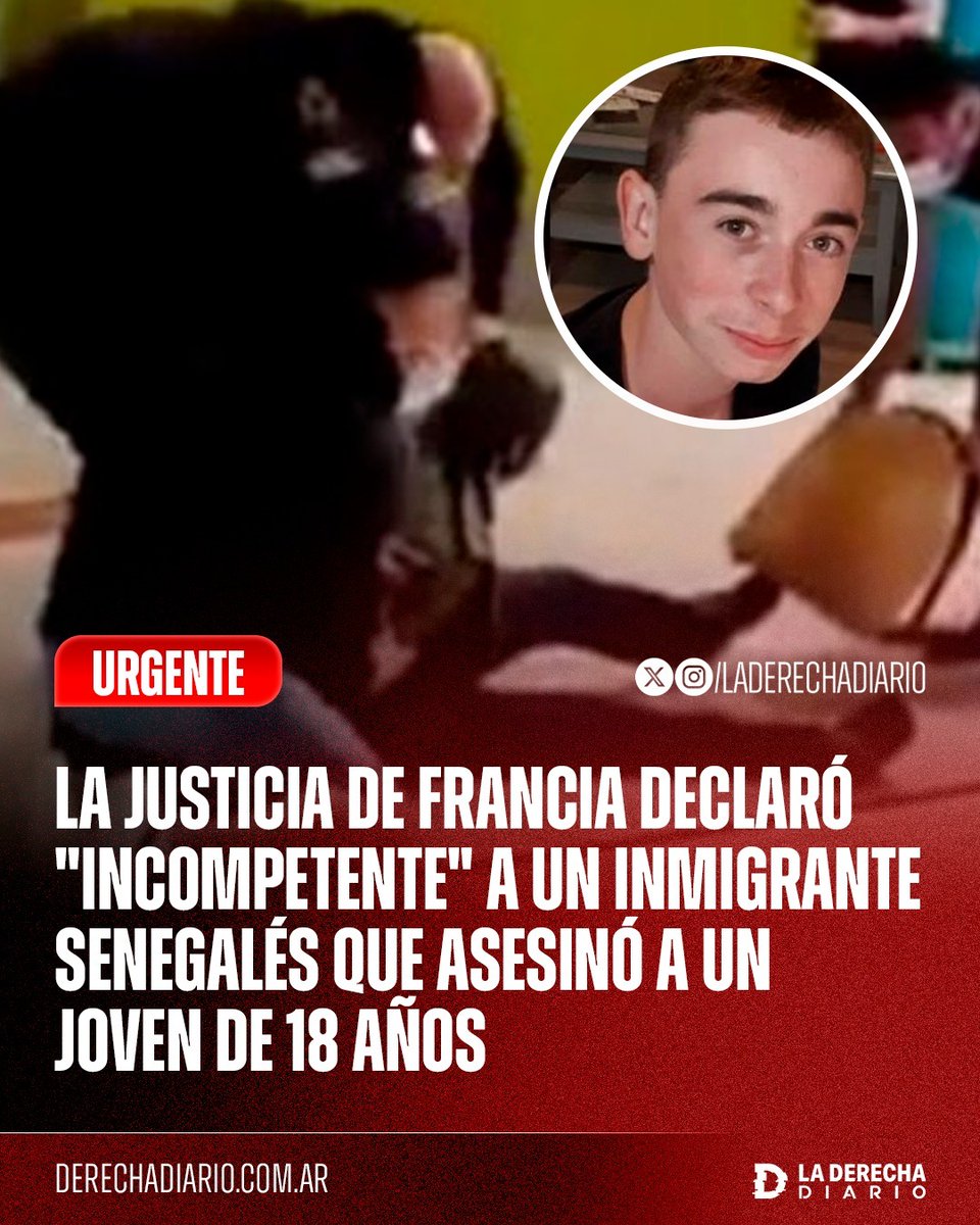 laderechadiario's tweet photo. 🚨🇫🇷🇸🇳 | PAÍS TERMINADO: Un juez progresista de Francia declaró "mentalmente incompetente" y eximió de responsabilidad penal al inmigrante senegalés Ousmane Diallo, quien asesinó a puñaladas a Théo, un empleado de 18 años en Claye-Souilly, solo porque este le indicó que debía pagar 93 euros por sus repetidas llamadas al exterior.