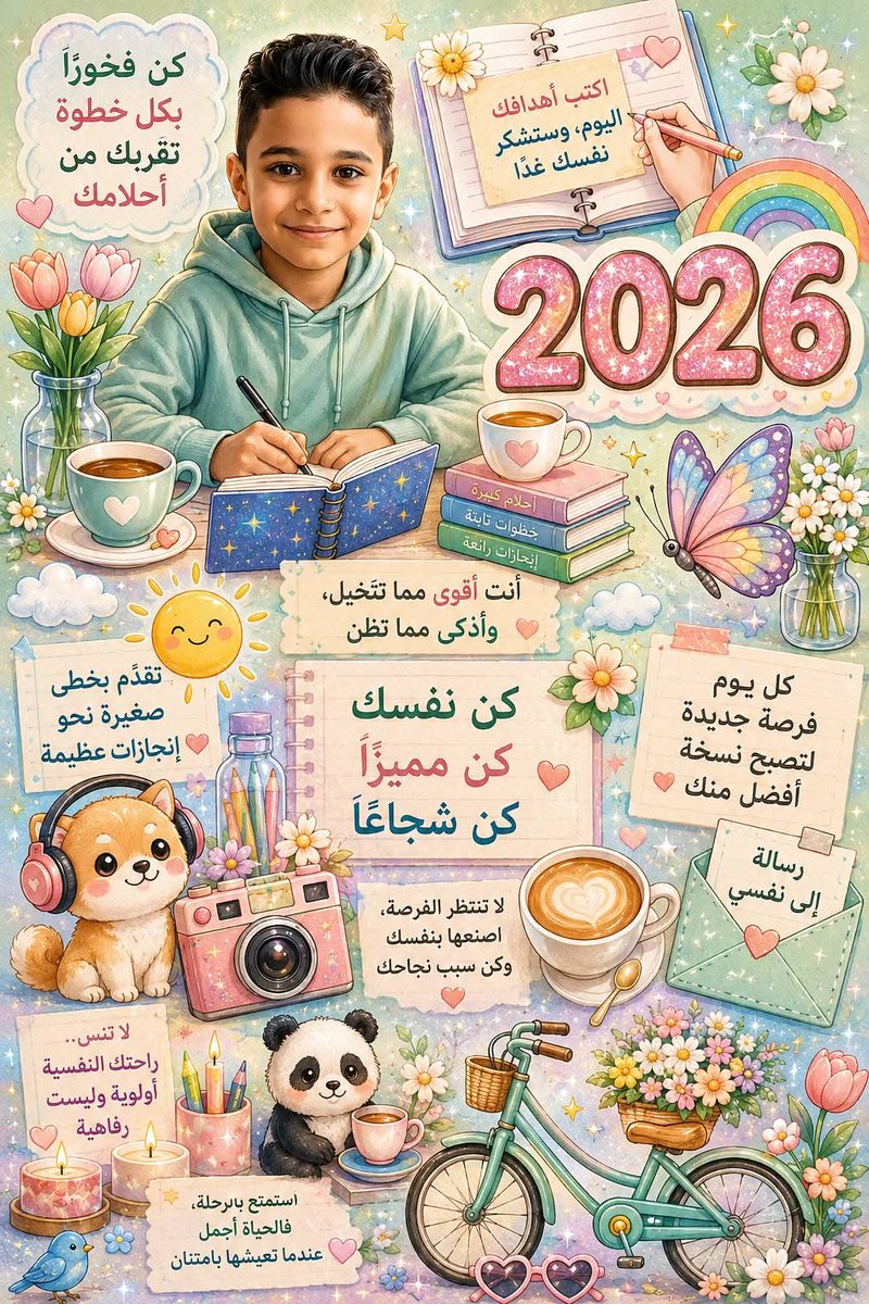 AI_News_AR's tweet photo. برومبت تصميم لوحة تحفيزية ساحرة بأسلوب Kawaii ولمسة فنية حالمة 🎨🌸

البرمبت 👇

ملصق تحفيزي بأسلوب Kawaii فاخر، ألوان باستيلية، عناصر لطيفة متناغمة، بطاقات بعبارات عربية أنيقة، تكوين مزدحم ومنظم، تفاصيل غنية، إضاءة ناعمة، جودة 8K.

#برمبت #الذكاء_الاصطناعي #prompt #chatgpt https://t.co/Yr41E6jN0V