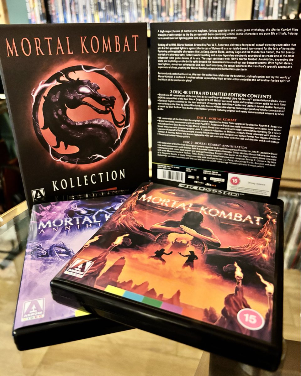 TheMikeFury's tweet photo. It has begun! Another flawless victory from @ArrowFilmsVideo, celebrating the impact of the OG Mortal Kombat movies in this 4K collection. Gamers &amp; 90’s kids know how important these films were (namely the first) in setting a benchmark for VG adaptations, doing it authentically! https://t.co/Zup9ujK0uR