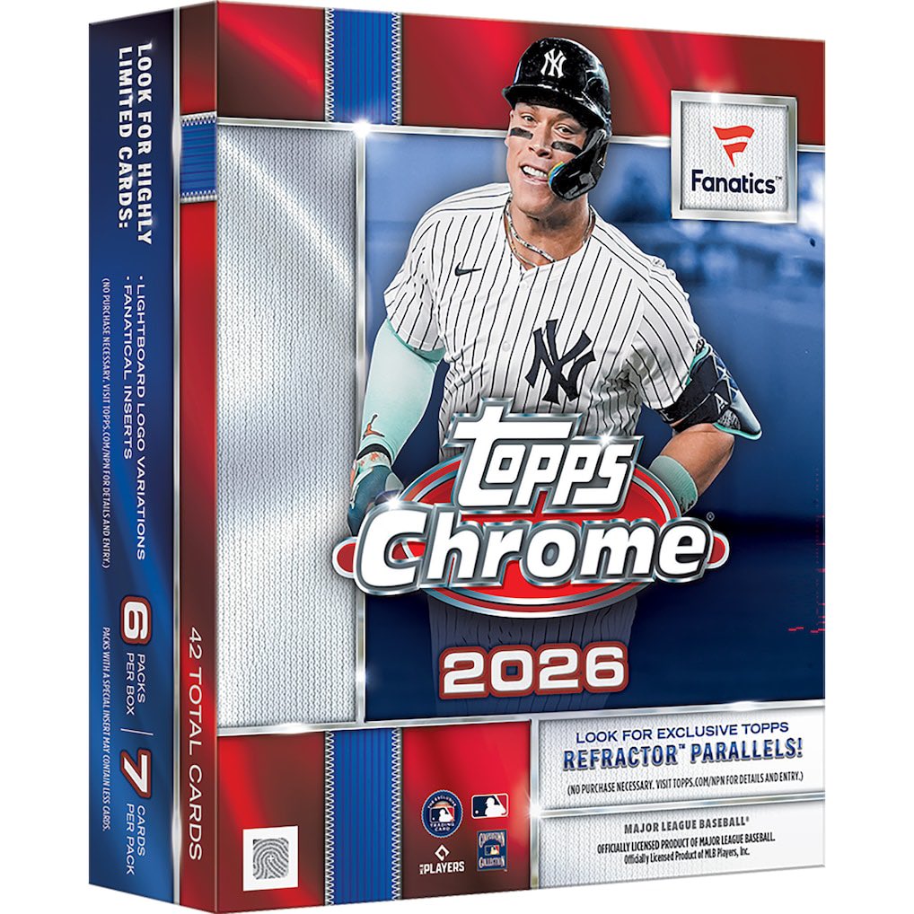 FastBreakCards's tweet photo. 2026 Topps Chrome Baseball Factory Sealed Fanatics Exclusive Mega Box #ad

$84.99
https://t.co/FenrRHx3x7 https://t.co/cBjFtclnBA