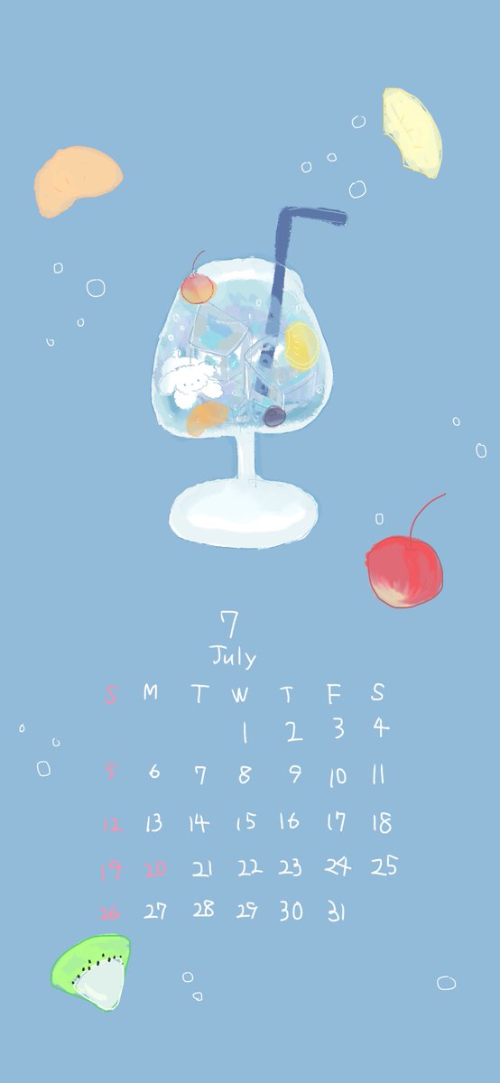 Rcm6We's tweet photo. 遅ればせながら…

7月の壁紙とカレンダーです🩵💙
7月は久しぶりにマシュマロわんこ（みるく）ちゃんが登場！！夏らしく仕上がりました！

個人利用の範囲でご使用ください🐶

#7月カレンダー  #壁紙　#カレンダー https://t.co/TMSvpqS9Em