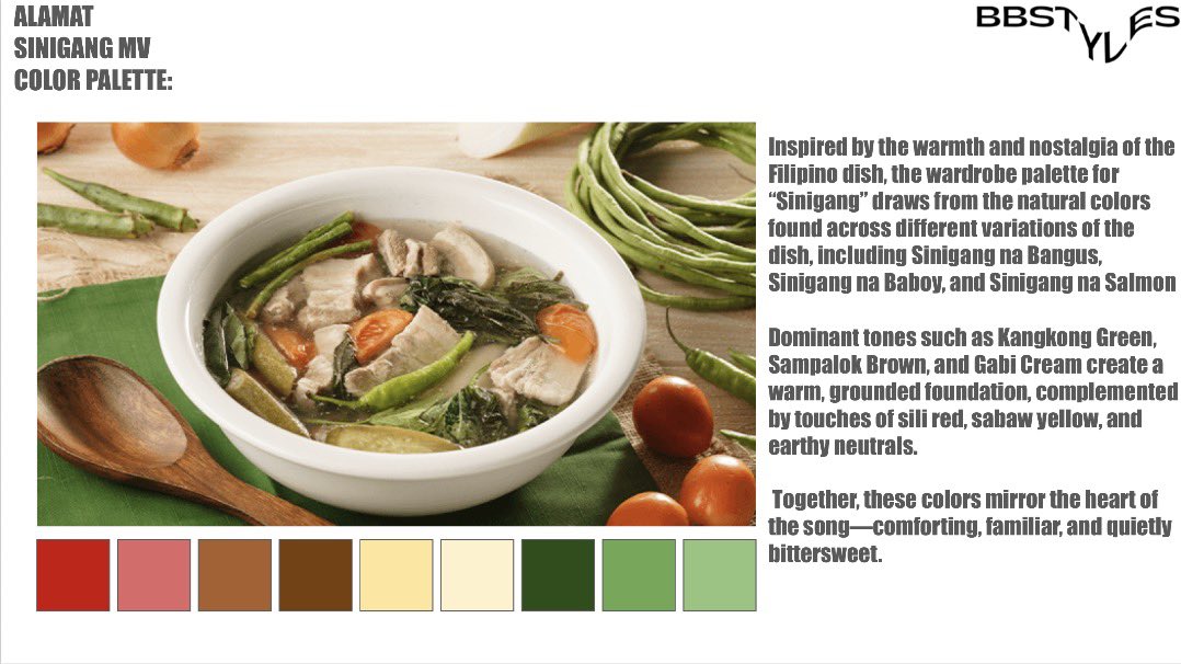 BettinaBanez's tweet photo. The question I kept asking myself was: Paano ba to???? 🎵🎤Paano ko gagawin tong Sinigang? Then it clicked—what if the wardrobe color palette was inspired by the different variants of sinigang? 🤔 https://t.co/ahN32fk3Rx