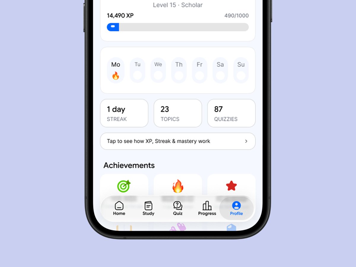 mustofa_shonen's tweet photo. Data serenity meets gamified learning. 🧠✨
Profile is all about giving users a clear view of their growth—leveling up from "Scholar" to "Strategist" with every quiz.
Design goal: Make the progress feel rewarding.
#UI #UX #ProductDesign #LearningApps https://t.co/ZuYhf9G0dM