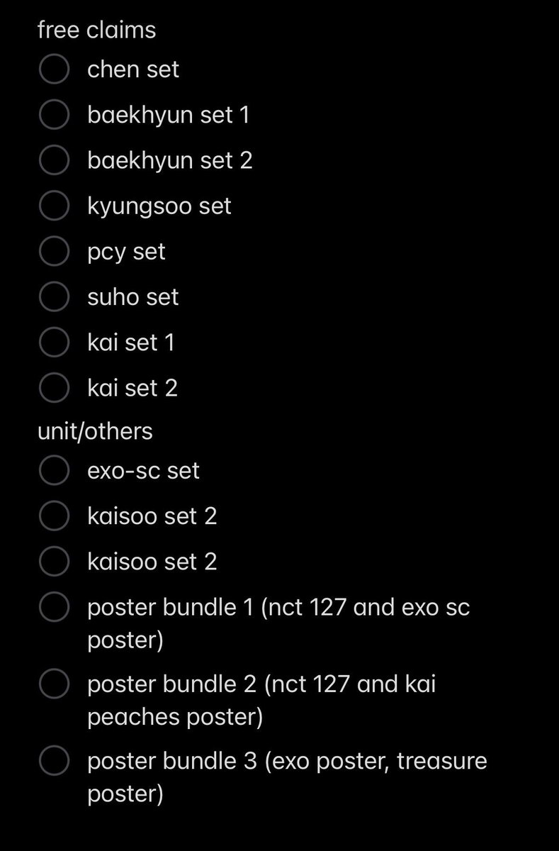 kaialygom's tweet photo. mystery free claims - preloved exo items 🤍

✨ pick 1 set from the pic
✨ strictly 1:1

wont reveal ano content of the sets except the posters para less expecations cause some will be official merch, fanmade, unsealed, etc hehe

see you around moa/met live! https://t.co/Oh1Jrewzjw