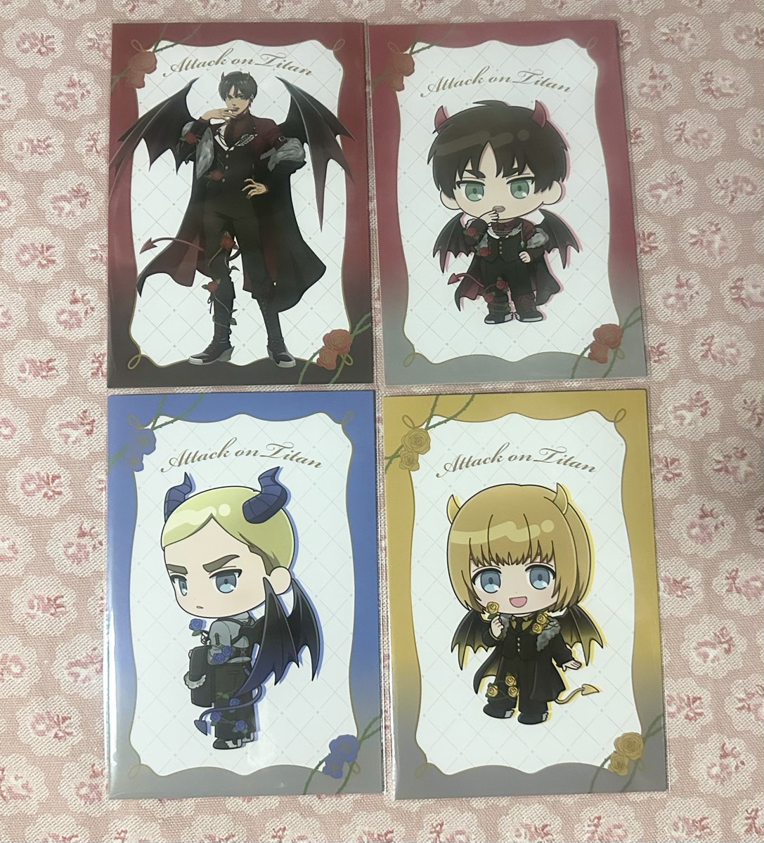 miwashingeki's tweet photo. 《交換・譲渡》
進撃の巨人 DEVIL Ver.

ぺたんこたぴぬい、クリアカード、特典ポスカ

【譲】
エレン、アルミン、エルヴィン

【求】
リヴァイ、ミカサ
（ミカサのみは不可です）

譲渡の場合定価です
特典は交換のみ https://t.co/U1nCGkMopO