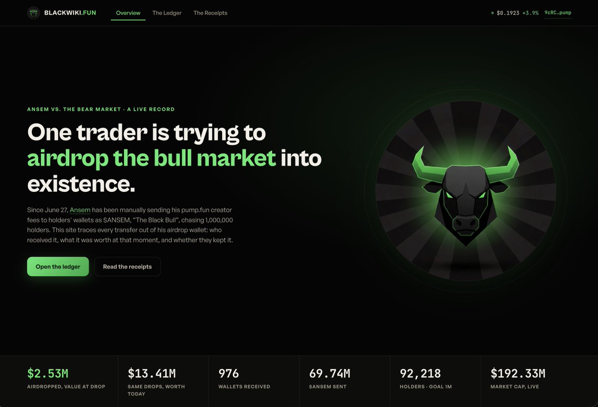 HeIsJoel0x's tweet photo. @blknoiz06 sent $ANSEM to 976 wallets, trying to spawn a bull market by hand.

I traced all 979 transfers onchain:

→ Every drop priced the second it landed
→ 46% of receivers already sold
→ The viral-post tool he asked for, built

Here's what I found: 👇 https://t.co/UiaSLPAyZF