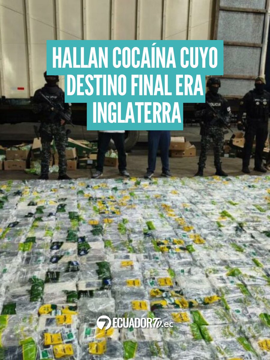 EcuadorTV's tweet photo. #Droga | Decomisaron 1,08 toneladas de clorhidrato de cocaína ocultas en un cargamento de banano https://t.co/FJVy1sOjCi https://t.co/qrvM2QMwFF