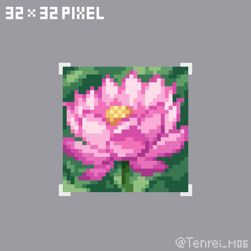 Tenrei_M06's tweet photo. TODAY-32Pixel「蓮華」#dotpict #毎日ドット絵 https://t.co/MxGFJKryTD