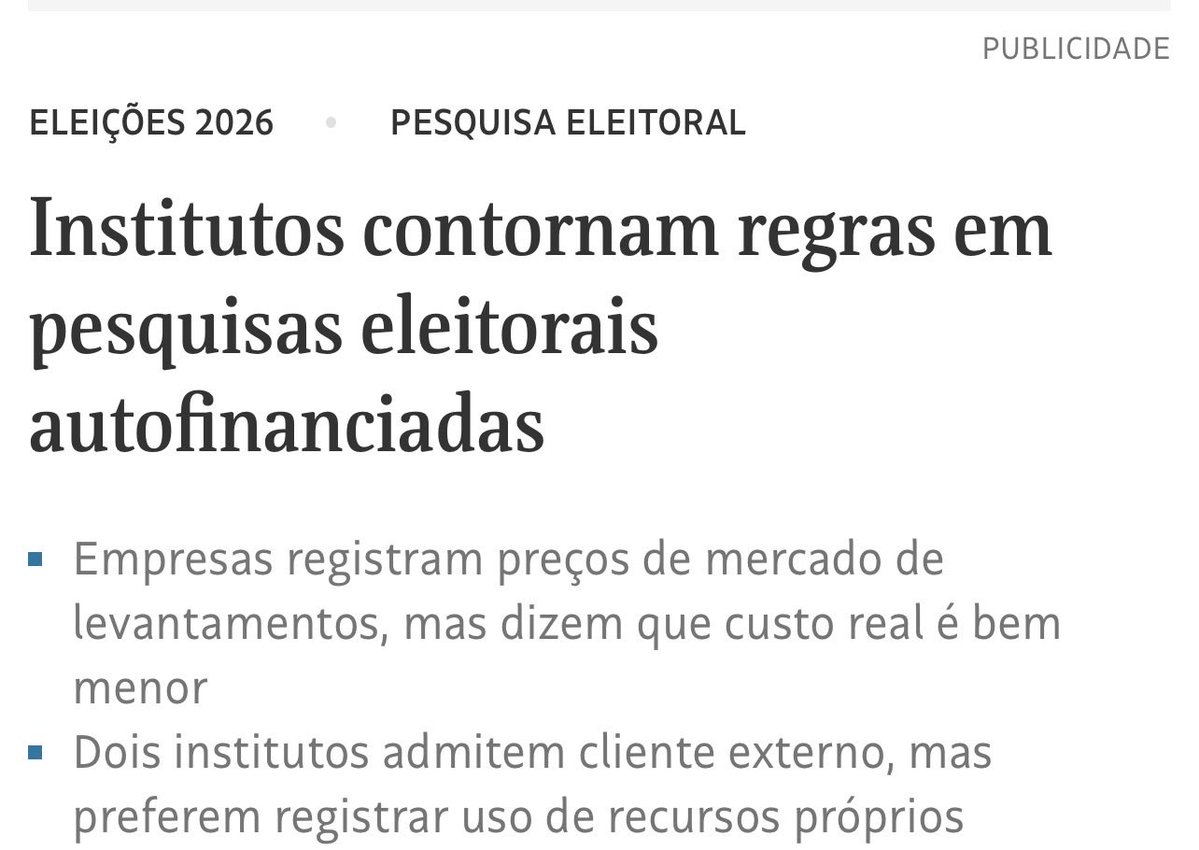 BrandiYeda's tweet photo. A Folha destaca que institutos estariam utilizando pesquisas autofinanciadas registradas com preços de mercado, embora o custo efetivo informado seja menor. O tema reacendeu o debate sobre transparência metodológica e financiamento das pesquisas eleitorais.  Obs.: o DataFolha pertence ao Grupo Folha, assim como o PoderData pertence ao Grupo Poder 360 e Frederico Trajano do Grupo Magazine Luiza.

Falo desse tema toda semana, e avalio as metodologias que trazem perguntas enviesadas, vieses de confirmação, segmentações desbalanceadas, leading question, loaded question.
Esse artifício também gera o chamado viés de formulação de perguntas ou viés do entrevistador , comprometendo a neutralidade do questionário. 

Como @TSEjusbr faz as auditorias?