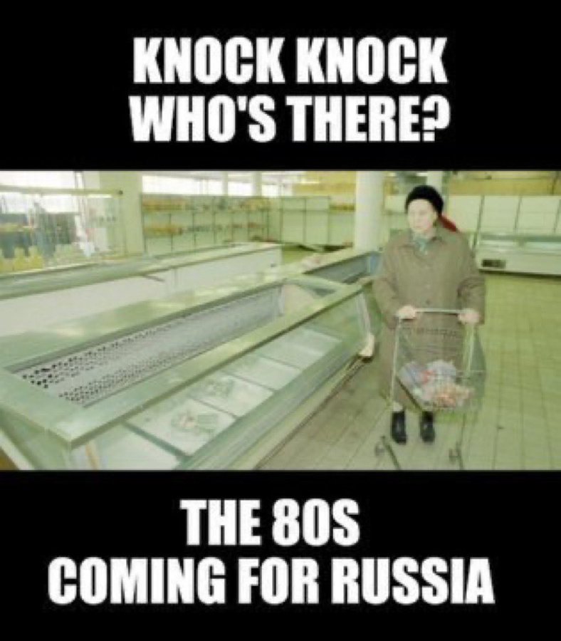 RolanfRoller's tweet photo. @nexta_tv He who sows d wind shall reap d whirlwind.#Putin’s #Russia is now grappling with supply shortages,just as d former #USSR did shortly before its collapse.
#RussianEmpireMustFall
#RussiaIsCollapsing
#Revolution's brewing in #Moscow
#LetUkraineStrikeBack
#SlavaUkraïni 🇺🇦 https://t.co/jwoqYAPWxj